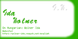 ida wolner business card